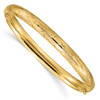 14k 4/16 Diamond-cut Fancy Hinged Bangle Bracelet