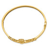 14k 4mm Diamond-cut Claddagh Hinged Bangle Bracelet