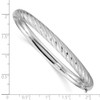14k Textured Diamond-cut Twisted Hinged Bangle