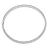 14k White Gold Textured Diamond-cut Twisted Hinged Bangle