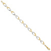 14K and White Rhodium Oval Link Chain Bracelet