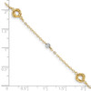 14k Two-tone Love Knots on Small Heart Link Bracelet