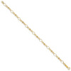 14k Polished Diamond-cut Ovals & Donut Beads Bracelet