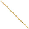 14k Polished and Textured Ocean Motif 7 inch Bracelet