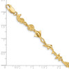 14k Polished and Textured Ocean Motif 7 inch Bracelet