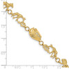 14k Polished and Textured Noah's Ark 7 inch Bracelet