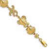 14K Polished Turtle, Shell and Starfish Bracelet