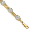 14k and White Rhodium Flower 7.5in Bracelet