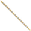 14k and White Rhodium Flower 7.5in Bracelet
