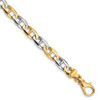 14K Two-tone 6.6mm Hand-polished Fancy Anchor Link Bracelet