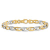 14K Two-tone 6.6mm Hand-polished Fancy Anchor Link Bracelet