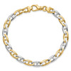 14K Two-tone 6.6mm Hand-polished Fancy Anchor Link Bracelet