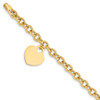 14K Heart Charm Hollow Bracelet