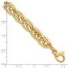 14K Gold Polished and Grooved w/ .5 in ext. Fancy Link Bracelet