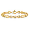 14K Gold Polished & Textured Fancy Link Bracelet