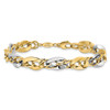 14K Two-tone Polished Fancy Double Curb Link Bracelet