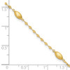 14k Diamond-cut w/Satin Oval Beads Bracelet