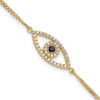 14k  A Diamond/Sapphire Evil Eye w/ 1in Ext.Bracelet