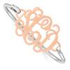 14K Rose Gold Polished Monogram Plate w/SS Bangle