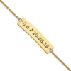 14KY Brushed Couple's Initials and Date Enameled Bar Bracelet