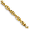 14K  2.5mm Extra Light Diamond-cut Rope with Lobster Clasp Chain