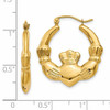 14k Polished Claddagh Hoop Earrings