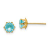 14k Madi K 5mm Synthetic (Mar) Earrings