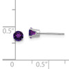 14k White Gold 4mm Amethyst Stud Earrings