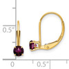 14k 4mm Round June/Rhodolite Leverback Earrings