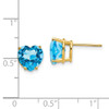14k 8mm Heart Blue Topaz earring
