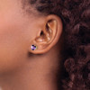 14k 6x6mm Cushion Amethyst Checker Earring