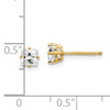 14k 4mm Princess Cut Cubic Zirconia Earrings