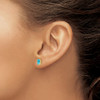 14k 6x4mm Emerald Cut Blue Topaz Earrings