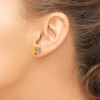 14k White Gold 8x6mm Oval Citrine Earrings