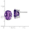 14k White Gold Amethyst Oval Stud Earrings