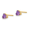 14k 5mm Trillion Amethyst Earrings