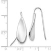 14k White Gold Curved Tear Drop Wire Earrings