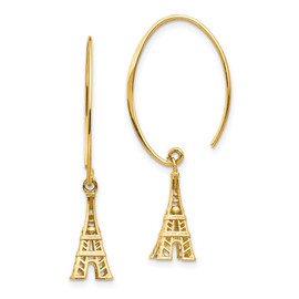14K Eiffel Tower Dangle Earrings