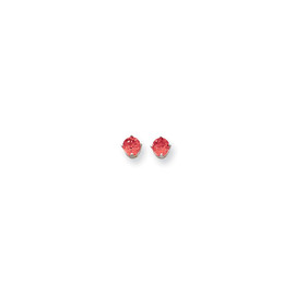 14k White Gold 5mm Created Ruby Earrings