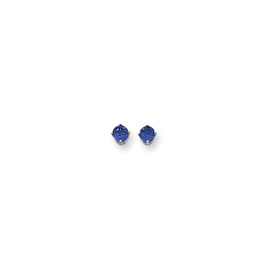 14k White Gold 5mm Created Sapphire Earrings