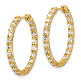 14k VS Diamond Hinged Hoop Earrings