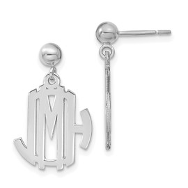 14KW Monogram Post Dangle Earrings