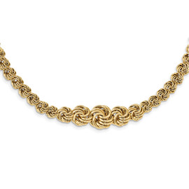 14k Polished Fancy Link 17.5in Necklace