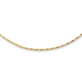 14K Yellow Polished w/2in. Ext. Round Twisted Omega Necklace