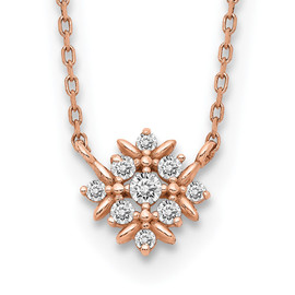 14K Rose Gold Fancy CZ w/1in ext. Necklace