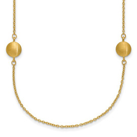 14K Brushed and Polished 8 Station Fancy 36in Necklace