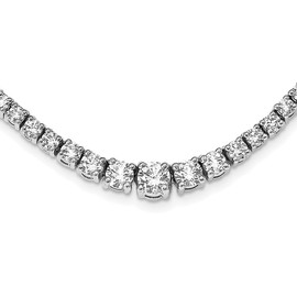 14k White Gold Graduating AA Diamond 16in Necklace