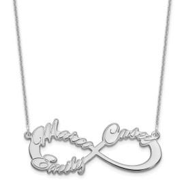 14K White Gold 3 Name Infinity Necklace