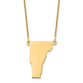 14KY Vermont State Necklace