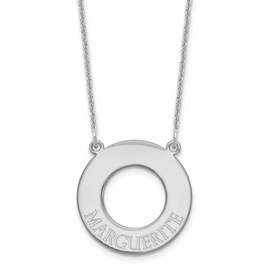 14KW Open Circle with 1 Name Necklace